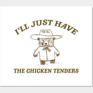 I'll Just Have The Chicken Tenders, Retro Cartoon T Shirt, Chicken Nugget Lover, Trendy Posters and Art